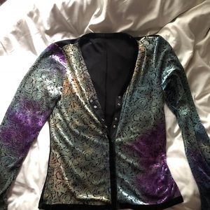 Gorgeous stretch velour multicolor top